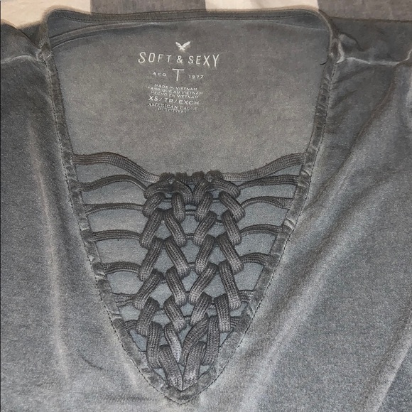 American Eagle Soft &Sexy long sleeve grey shirt - Picture 2 of 2